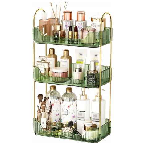 SPACEKEEPER Organizer per trucco a 3 livelli - Verde (1/5)
