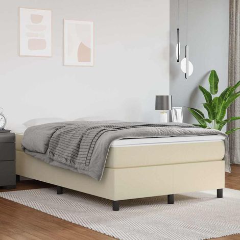 Sommier à ressorts de lit - Sommier pour Adulte et Enfant - Crème 120x200 cm Similicuir BV678651 - BonneVie (1/5)