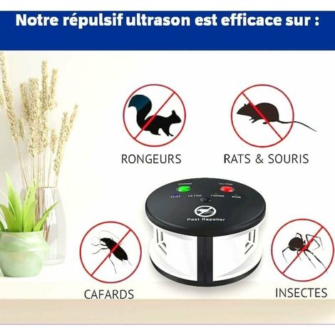 Insekten- und Tierabwehr, 360° Ultraschallabwehr gegen Ratten, Mäuse, Nagetiere, Kakerlaken und Insekten. (1/5)