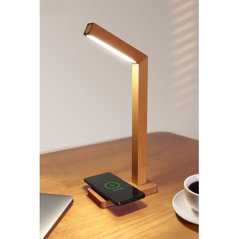 Lampes de chevet avec chargeur sans fil, lampe de table rechargeable LED à intensité variable, veilleuse pour lecture, maison, bureau, couloir