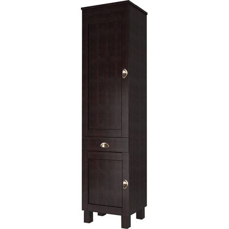 Toscana-Armoire haute avec 2 portes et 1 tiroir en pin brun
