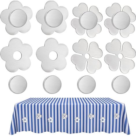 8 pesas magnéticas para manteles, pesas para manteles de exterior, imanes para exteriores, para bodas, fiestas, restaurantes y picnics. (1/5)