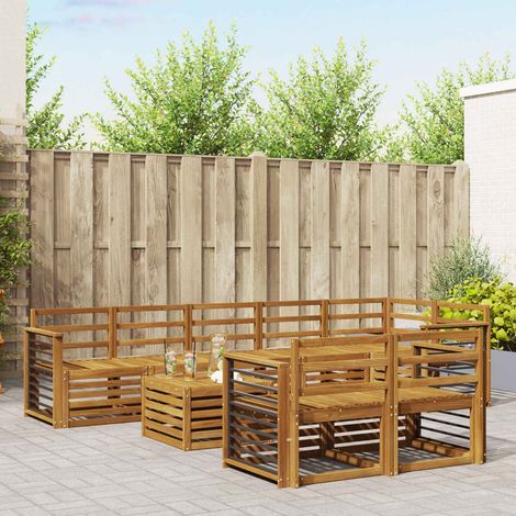 Sofagarnituren 9 pcs Natur Massivholz Akazie (1/5)
