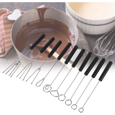 Ensemble de 10 fourchettes à chocolat en acier inoxydable pour la pâtisserie maison (1/5)