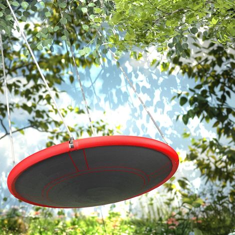 Altalena a nido rotonda 110 cm rossa in acciaio e polipropilene MODENUIT (1/5)