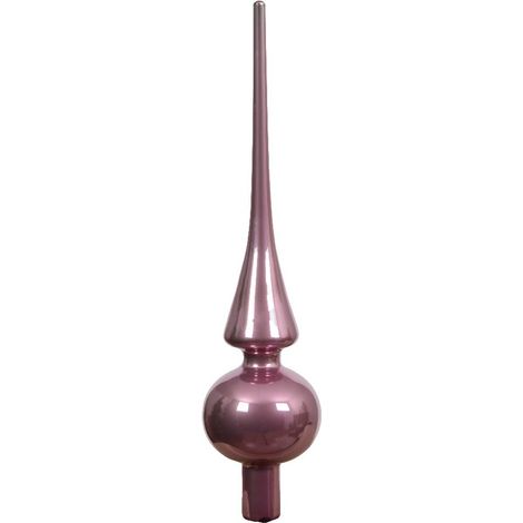 Weihnachtsbaumspitze Altpink glänzend Ø 6 cm 26 cm hoch - Glas (1/2)