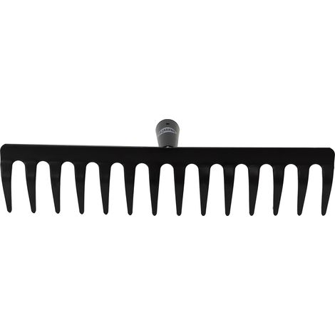 Râteau de Jardin Râteau métallique en Acier avec 16 Dents Robustes pour ratisser et Travailler la Terre Outils de Jardin et de Jardin en Couleur Noire Dimensions : 400 mm. (1/5)