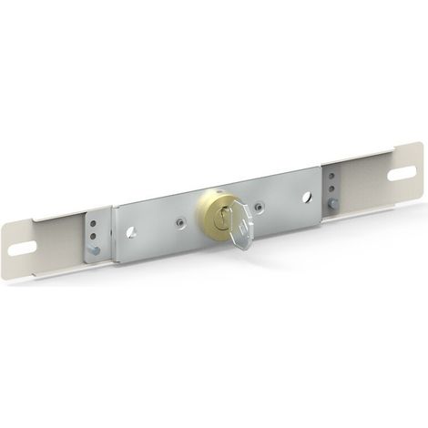 Slid'Up By Mantion – Serrure à clé encastrée pour lame finale ou intermédiaire – Acier finition blanc – Dimensions 220 x 28 mm – 2 clés incluses (1/2)
