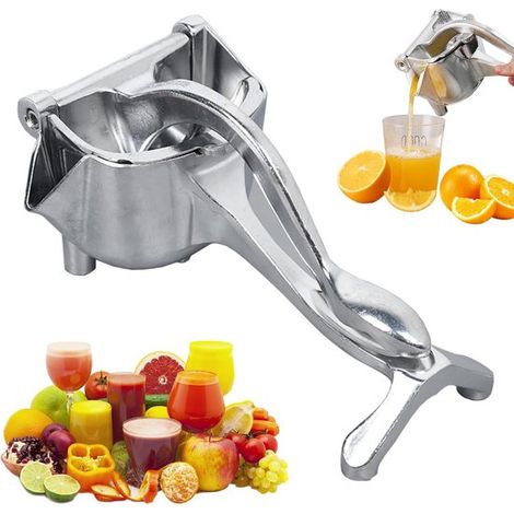 Presse-agrumes manuel en acier inoxydable, presse-citron ergonomique pour oranges et citrons verts, argent (1/5)