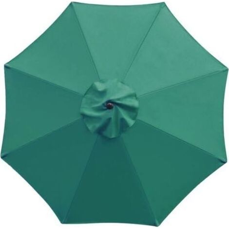 Toile de rechange à 8 baleines pour parasol de jardin, terrasse, cour, plage, piscine, marché (auvent uniquement),vert (1/4)