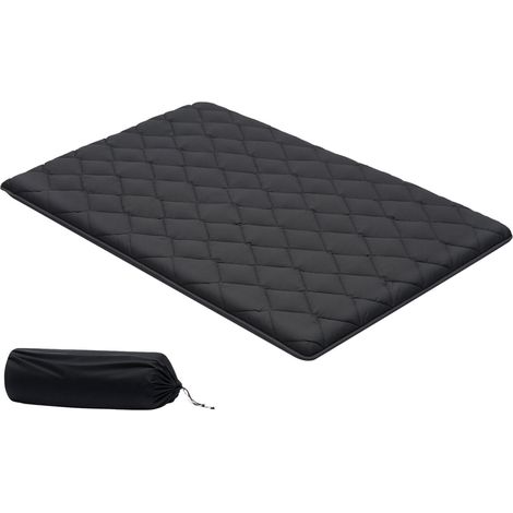Mophorn Materasso Tatami Pieghevole 2032 x 1372 x 89 mm, con Borsa Portaoggetti e Accessori di Montaggio, Materassino a 9 Strati per Yoga e Meditazione, Colore Nero (1/5)