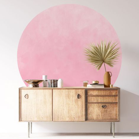 Sticker mural rond / cercle - Couleur Tendance - Diamètre 30 cm - Adhésif MAT (1/3)