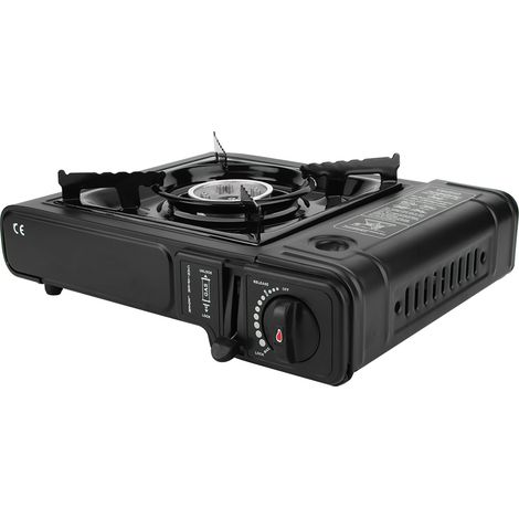 Réchaud à gaz portable, appareil de cuisson, petite cartouche de gaz, réchaud à gaz, noir, double usage (1/5)