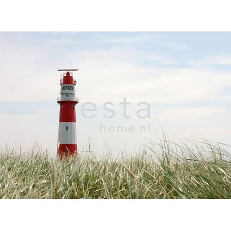 papier peint panoramique phare rouge, blanc et vert  - ESTAhome (1/5)