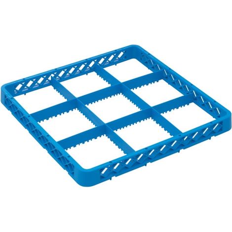 Réhausse Casier de Lavage 500 x 500 x 45mm - 9 Compartiments - Bleu - Matériel CHR Pro