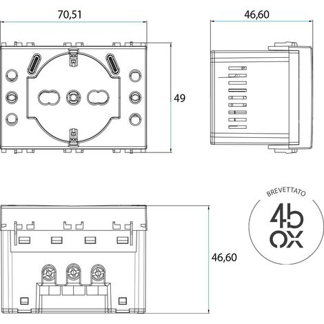 Kit presa usb integrata compatibile vimar plana 4box 4busbp503kitan