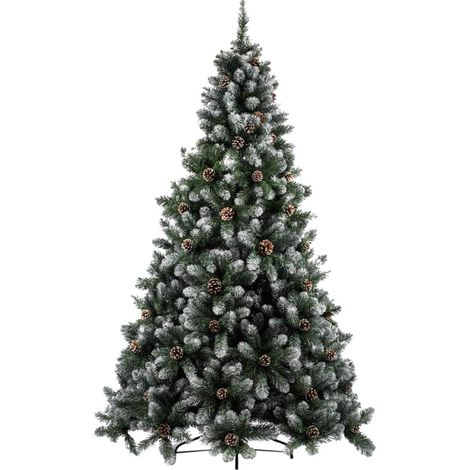 Albero Di Natale Innevato Marilleva 180cm 690 Rami Super Folto con Pigne (1/5)