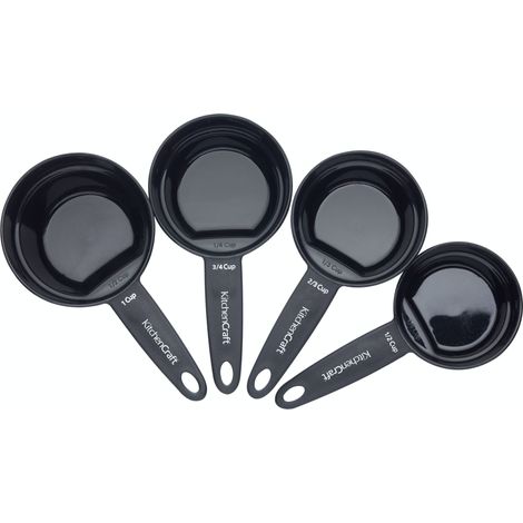 KitchenCraft Nesting Magnetic Set of 4 Measuring Cups - Black