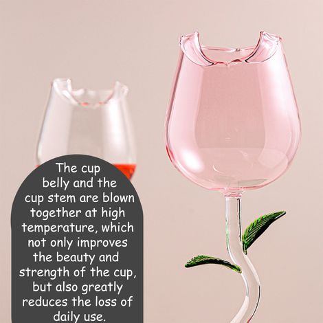 Verre à vin en forme de rose, en verre borosilicate de haute qualité, idéal pour les cocktails et les fêtes. (1/5)