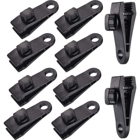 10 Sets Clip de Bâche Tente Pince Bâche Auvents Clip, Pince à Bâche, Pince pour Tente, pour Tente Voiture, Bâche, Auvents, Camping (1/4)