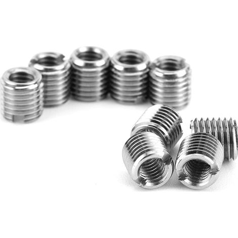 Kit de conversion outil de réparation Lot de 10 écrous de réduction filetés M4 x 0,7 filetage intérieur et M6 x 0,75 filetage extérieur en acier inoxydable