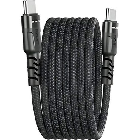 Awei CL-166T USB-C-zu-USB-C-Magnetkabel Schwarz (1/5)