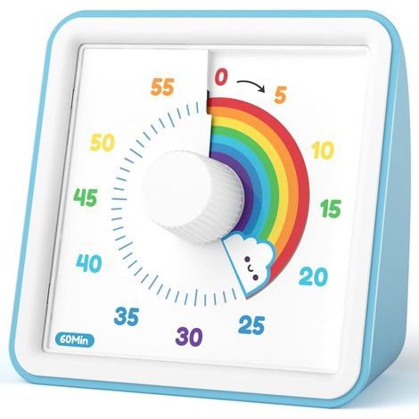 Kinder-Timer, 60 Minuten Kinder-Stoppuhr und Countdown für Kinder und Erwachsene, leises Zeitmanagement-Tool für Küche, Klassenzimmer, Besprechungen (blau)