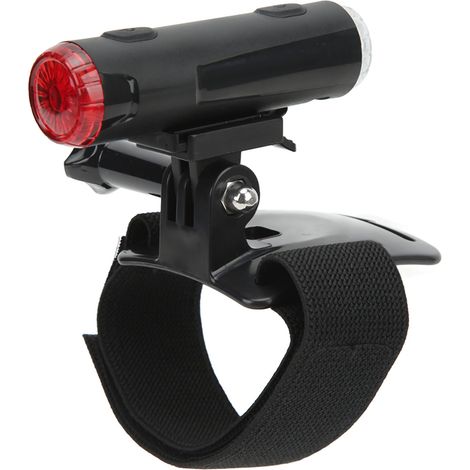Lampe frontale rechargeable USB avec 5 modes d'éclairage, feu arrière et clignotant pour casque, idéale pour le vélo, le cyclisme et le camping. (1/5)