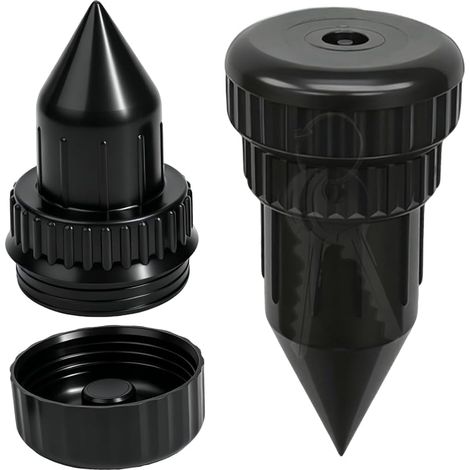 2 Caches-Clés Extérieurs, Cache-Clés Secret Imperméable pour Clés de Rechange avec Piquet, Boîte à Clés Discrète pour Jardin, Patio, Maison, Extérieur, Noir (1/5)