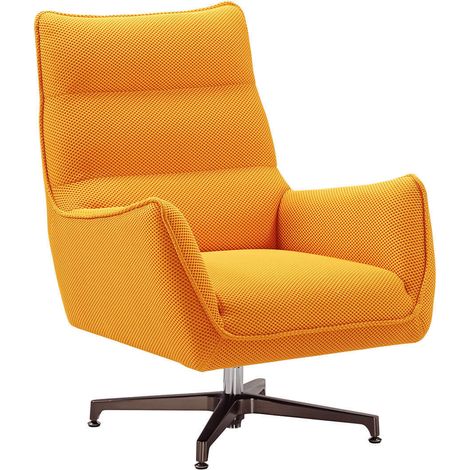 LAREDO - Fauteuil Pivotant Tissu Maille 3D Jaune (1/5)