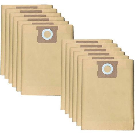 Lot de 12 sacs à poussière DXVA19-4101 pour aspirateurs eau et poussière DeWalt 6-10 gallons (DXV06P, DXV09P, DXV10P, DXV10S)