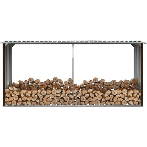 Abri Stockage Bûches Extérieur Marron 330x92x153 . Idéal rangement bois de chauffage (1/5)