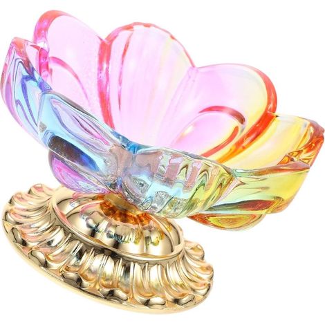 coupe à fruits en verre avec incrustations de cuivre et de (1/5)