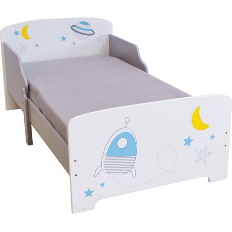 Lit en bois Espace et aventure spatiale 140 cm (1/3)