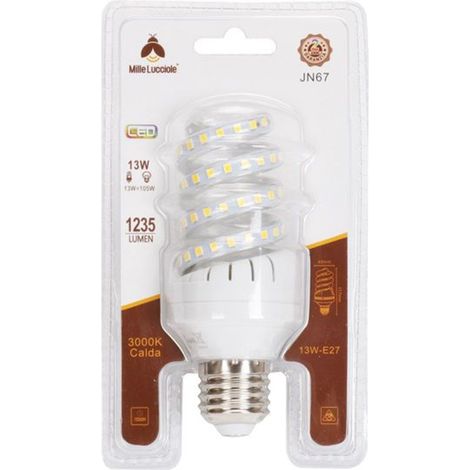 Trade Shop - LED-LAMPE E27 13 WATT 1235LM TORTIGLIONE VORTEX SPIRAL WARMES NATÜRLICHES LICHT -