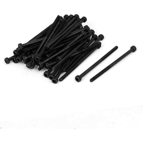 Jeu de 24 vis à tête hexagonale creuse M3 noires (M340mm, partiellement filetées) (1/5)