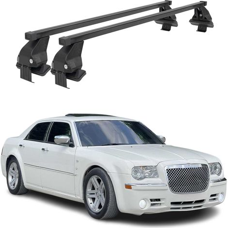 OMAC Dachträger Querträger Stahl für Chrysler 300C 2005-2010 – Abschließbar – City-Crash-getestet – DIN 75302:2019 – ISO/PAS 11154:2006 – Max. 50 kg Schwarz (1/5)