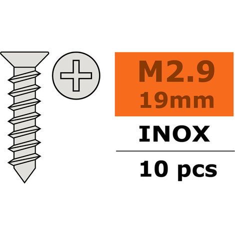 Revtec - Self-tapping Flat Head 2 9X19mm - Inox - 10 pcs