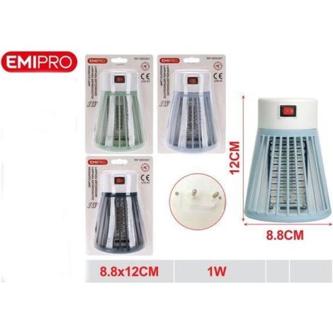 lampara antimosquitos 8,8x12 cms 1 w directo al enchufe, facil instalacion emipro
