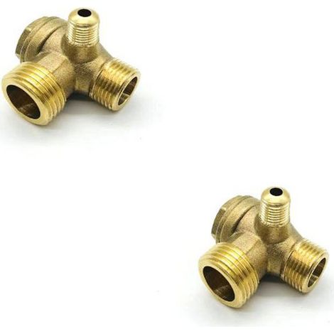 2 Stück Kompressor-Rückschlagventil, 3 Anschlüsse Luftkompressor-Rückschlagventil 20 × 16 × 10 mm für Luftkompressor-Anschlussstücke