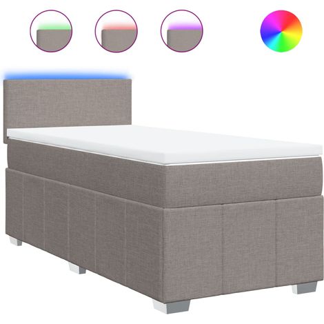 Maison Exclusive - Giroletto a Molle con Materasso Tortora 100x200 cm in Tessuto (1/5)