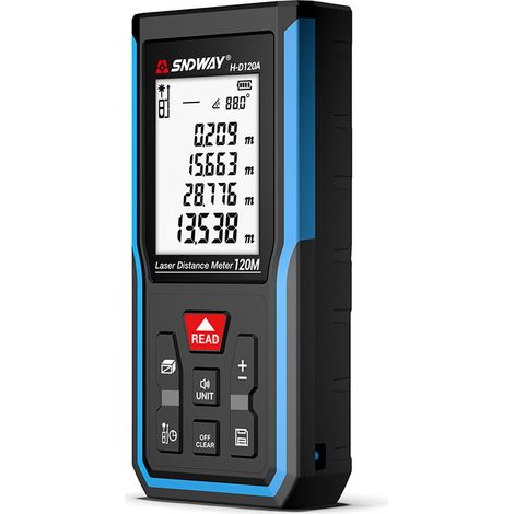 Télémètre laser numérique H-D100A 100, mesure la longueur, la surface, le volume et le théorème de Pythagore. Écran LCD rétroéclairé, indice de protection IP54. Bricolage  Outils à main.