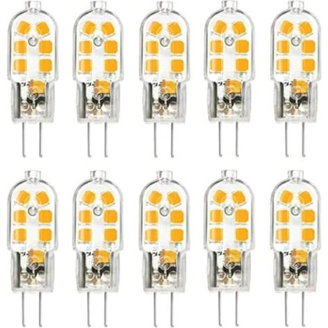 10er-Pack G4 1W Energiespar-LED-Lampen, 360° Abstrahlwinkel, 12V AC/DC, 250lm, Warmweiß 3000K, für Schlafzimmer, Wohnzimmer, Küche, Garten