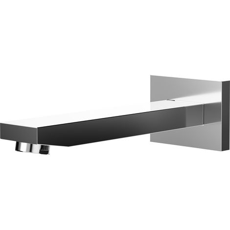 Polished Chrome Wall Mounted Square Narrow Bath Spout (1/5)