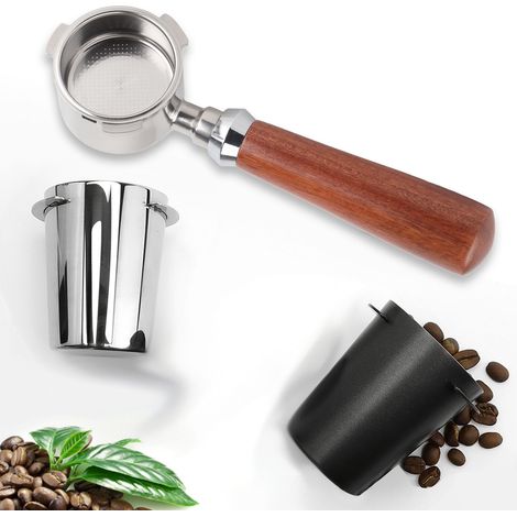 Bodenloser Kaffeesiebträger mit 3 abnehmbaren Füßen, Ersatzteil aus Edelstahl, 51 mm / 2 Zoll