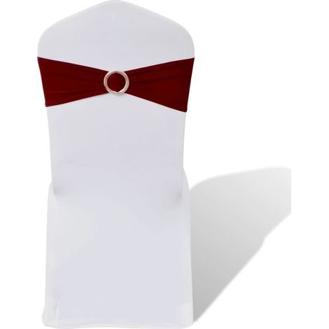 Fascia Elasticizzata Bordò Decorativa Sedia con Fibbia Diamante 25 pz vidaXL (1/5)
