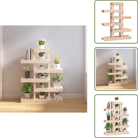 The Living Store Soporte para plantas madera maciza de pino 85x25x109,5 cm - Soporte de madera