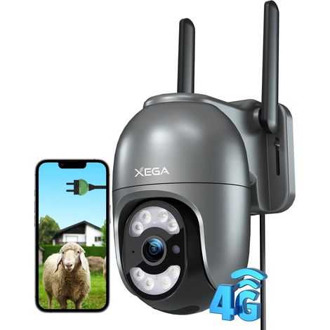 Caméra Surveillance 4G Filaire 24/7 Extérieur avec Carte SIM sans WiFi Suivi Automatique, 2K HD, Détection Humaine (1/5)