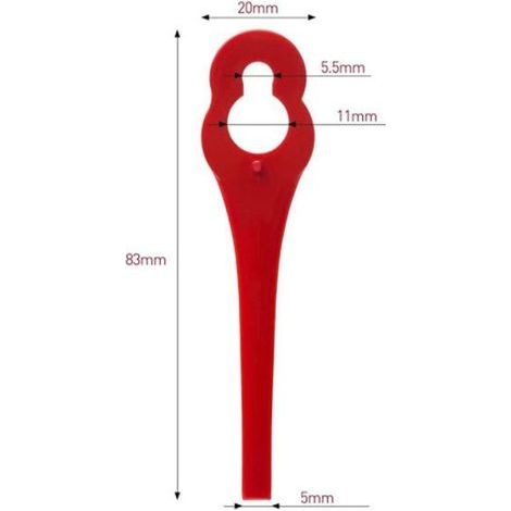 Lot de 100 Lames en Plastique de Rechange pour Coupe Bordure Florabest LIDL FRTA 20 A1,FAT 18B3, FRT18A (1/3)