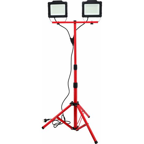 Reflector SMD LED Awtools con trípode, modelo 2x50W, ideal para iluminación profesional, alta eficiencia energética, luz potente, resistente, fácil de montar y ajustar.